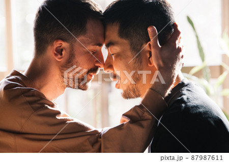 同性愛カップル・多様性・LGBTQ・ゲイのカップルイメージ 87987611
