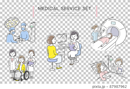 Vector Illustration Material: Medical Services, Women, People Set 87987962