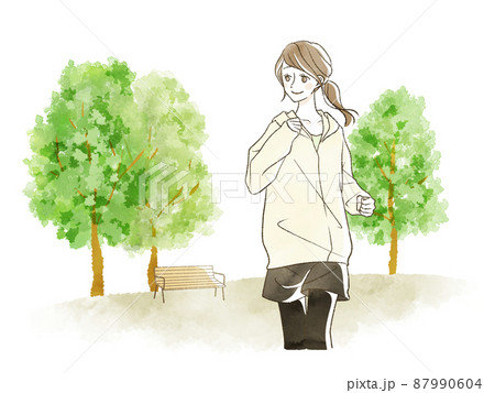 ランニングしている女性 ランニングしている女性 87990604