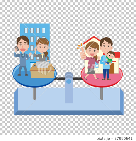 在工作和個人生活之間取得良好平衡的家庭 87990641