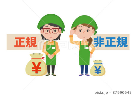 正規社員と非正規社員の賃金格差 87990645