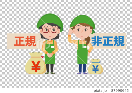 正規社員と非正規社員の賃金格差 87990645