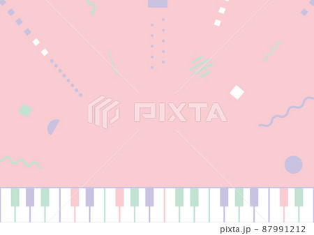 可愛らしい配色の鍵盤　幾何学背景 87991212