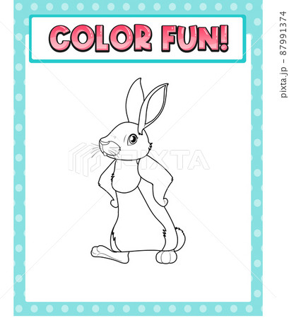 Worksheets template with color fun text and rabbit outline Worksheets template with color fun text and rabbit outline 87991374