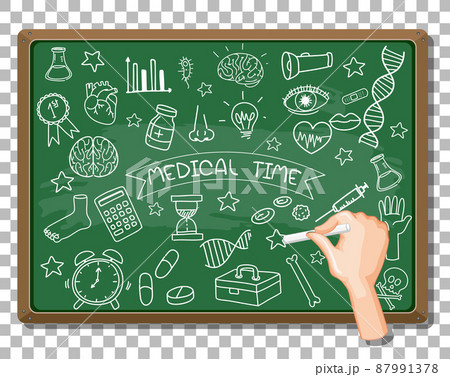 Hand drawn doodle of medical icons Hand drawn doodle of medical icons 87991378