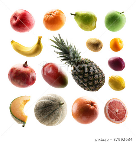 Large set of fruits isolated on white background 87992634
