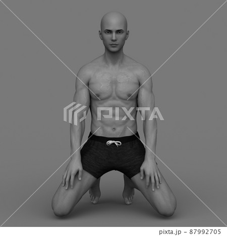 ハーフパンツの男性 87992705