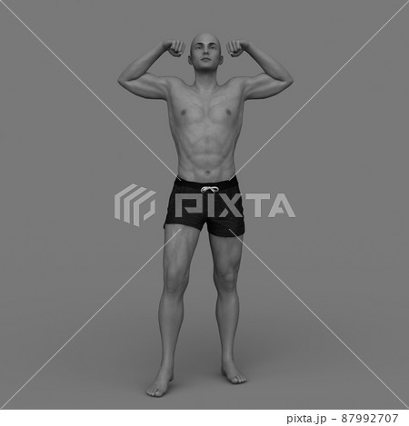 ハーフパンツの男性 87992707