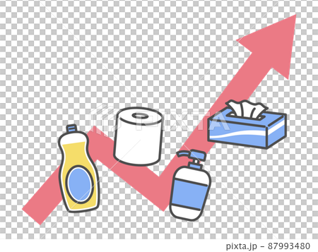 物価の上昇 日用品のイラスト素材