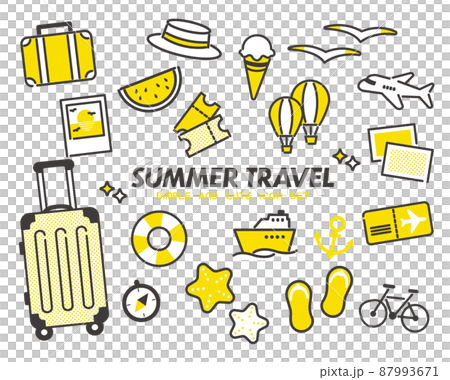 Simple and cute summer travel icon vector illustration material / vacation / summer vacation 87993671