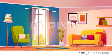 Living room with sofa and armchair Living room with sofa and armchair 87993806