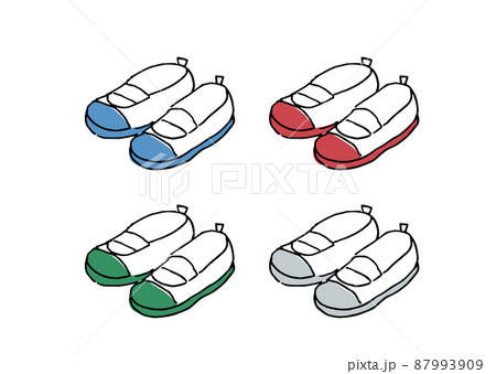 上履きのイラスト　カラーバリエーション 87993909