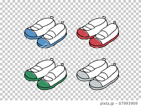 上履きのイラスト　カラーバリエーション 87993909