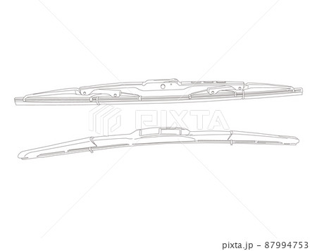 ワイパーブレードの線画イラスト 87994753