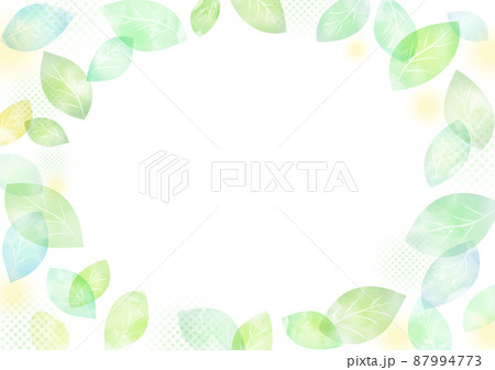 水彩 葉っぱの背景 フレーム 87994773