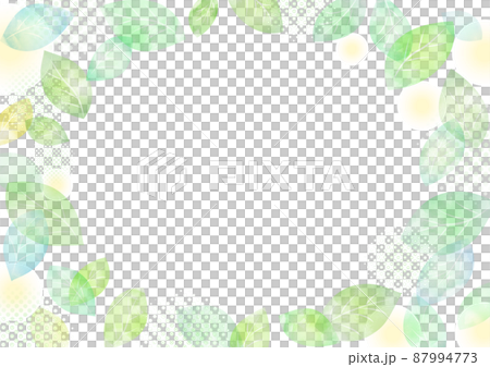 水彩 葉っぱの背景 フレーム 87994773