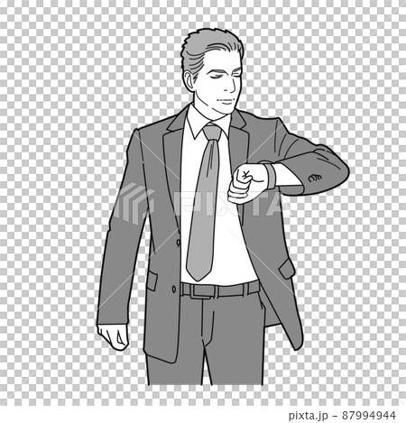 看時鐘的商人的插圖 看時鐘的商人的插圖 87994944