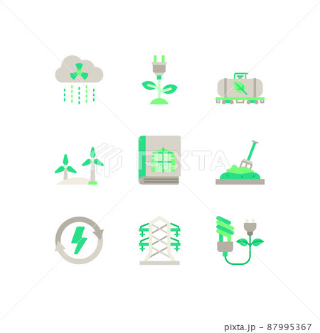 eco friendly green energy vector icon series eco friendly green energy vector icon series 87995367