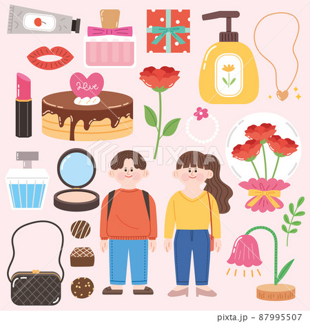 sticker pack of objects suitable as gifts for 20s male and female 87995507