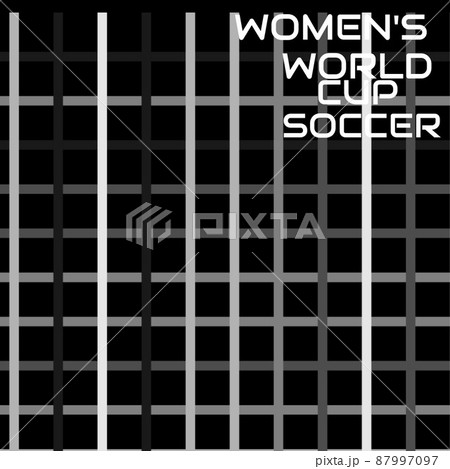Womens world cup soccer text banner against football net design on black background 87997097
