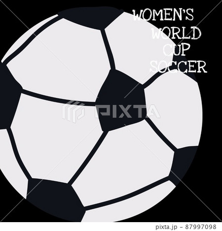 Womens world cup soccer text banner against soccer ball icon on black background 87997098