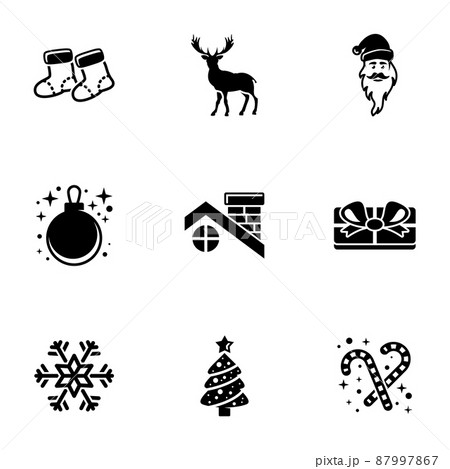 Set of simple icons on a theme Christmas, Happy New Year, Winter, vector, design, collection, flat, sign, symbol,element, object, illustration, isolated. White background Set of simple icons on a theme Christmas, Happy New Year, Winter, vector, design, collection, flat, sign, symbol,element, object, illustration, isolated. White background 87997867