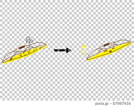 劣化したワイパーを交換するイラスト（顔あり） 87997916