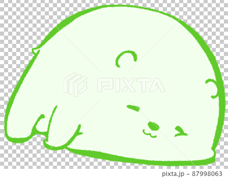 Lying down and smiling with satisfaction Rather bear (green) 87998063