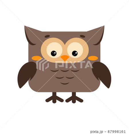 Square owl bird forest animal face icon isolated on white background. 87998161