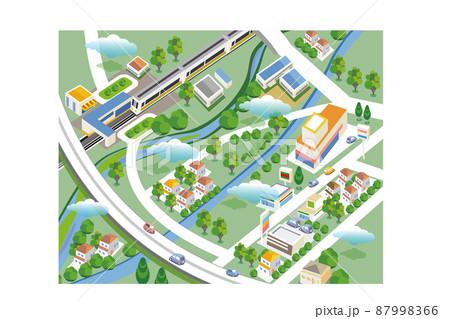 美しい街並みと楽しい暮らし。人々が明るく楽しく暮らせる街づくり。 87998366