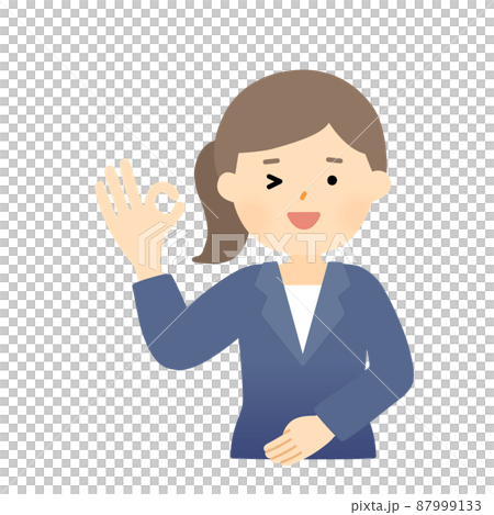 オッケーをするスーツの女性 87999133