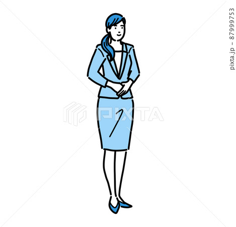 立っている全身のスーツを着た女性 87999753