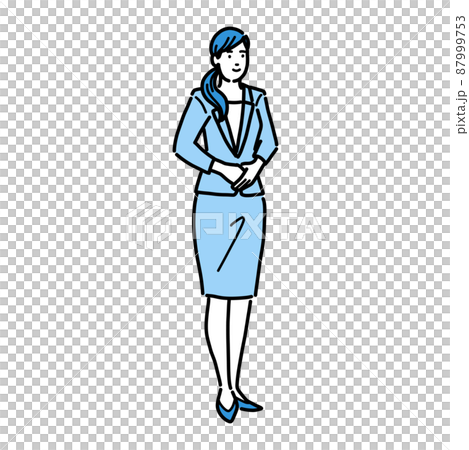 立っている全身のスーツを着た女性 87999753