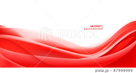 Vector abstract red wavy background. Curve flow motion. 87999999