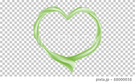 Soft green cloth, heart-shaped ring, cutout image 88000038