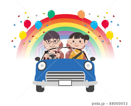 車　家族　ドライブ 88000053