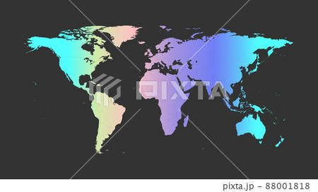 Abstract gradient world map vector illustration isolated on a black background. Abstract gradient world map vector illustration isolated on a black background. 88001818