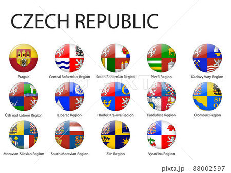 all Flags of regions of Czech Republic template for your design 88002597