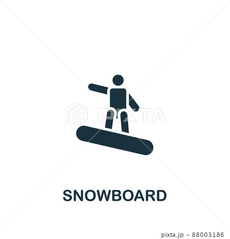 Snowboard icon. Monochrome simple icon for templates, web design and infographics 88003186