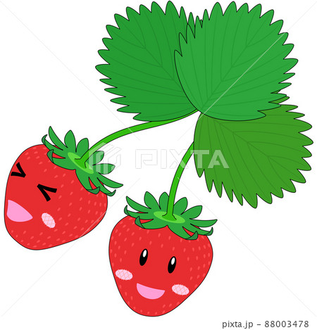 苺のキャラクターのイラスト(アウトラインあり) 苺のキャラクターのイラスト(アウトラインあり) 88003478
