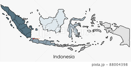 Doodle freehand drawing map of Indonesia. 88004398