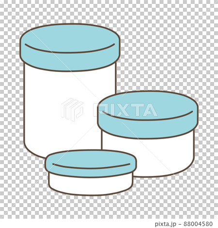 塗り薬の容器、入れ物、軟膏壺のイラスト 塗り薬の容器、入れ物、軟膏壺のイラスト 88004580