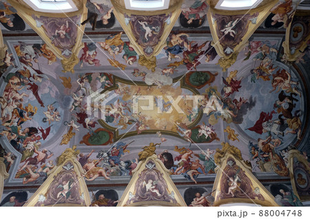 Fresco on the ceiling of the Cathedral dedicated to St. Nicholas in Ljubljana, Slovenia Fresco on the ceiling of the Cathedral dedicated to St. Nicholas in Ljubljana, Slovenia 88004748
