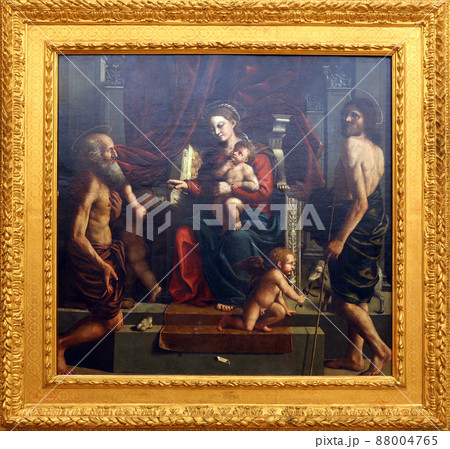 Girolamo da Carpi: Madonna and Child with Saint Jerome and John the Baptist, Old Masters Collection, Croatian Academy of Sciences in Zagreb Girolamo da Carpi: Madonna and Child with Saint Jerome and John the Baptist, Old Masters Collection, Croatian Academy of Sciences in Zagreb 88004765