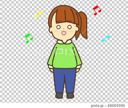 Side tail, brown hair, girl, upright posture, smiling 3 Side tail, brown hair, girl, upright posture, smiling 3 88005090