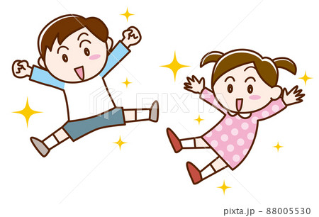 ジャンプする子供たち 88005530