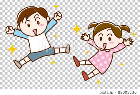 ジャンプする子供たち 88005530