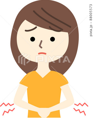 腹痛に困る女性 88005573