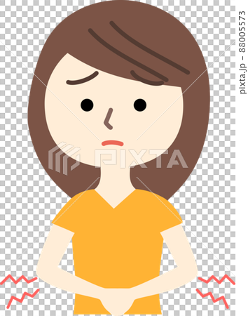 腹痛に困る女性 88005573