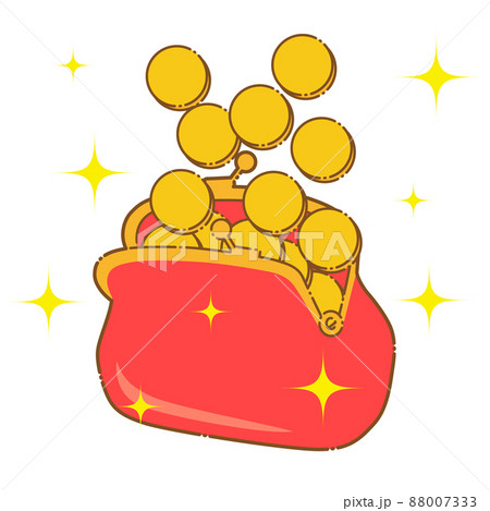 小銭が貯まっているコインケースのベクターイラスト 小銭が貯まっているコインケースのベクターイラスト 88007333